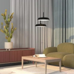 Maytoni LED-Hängeleuchte Gerhard, Ø 40 cm, schwarz, Metall