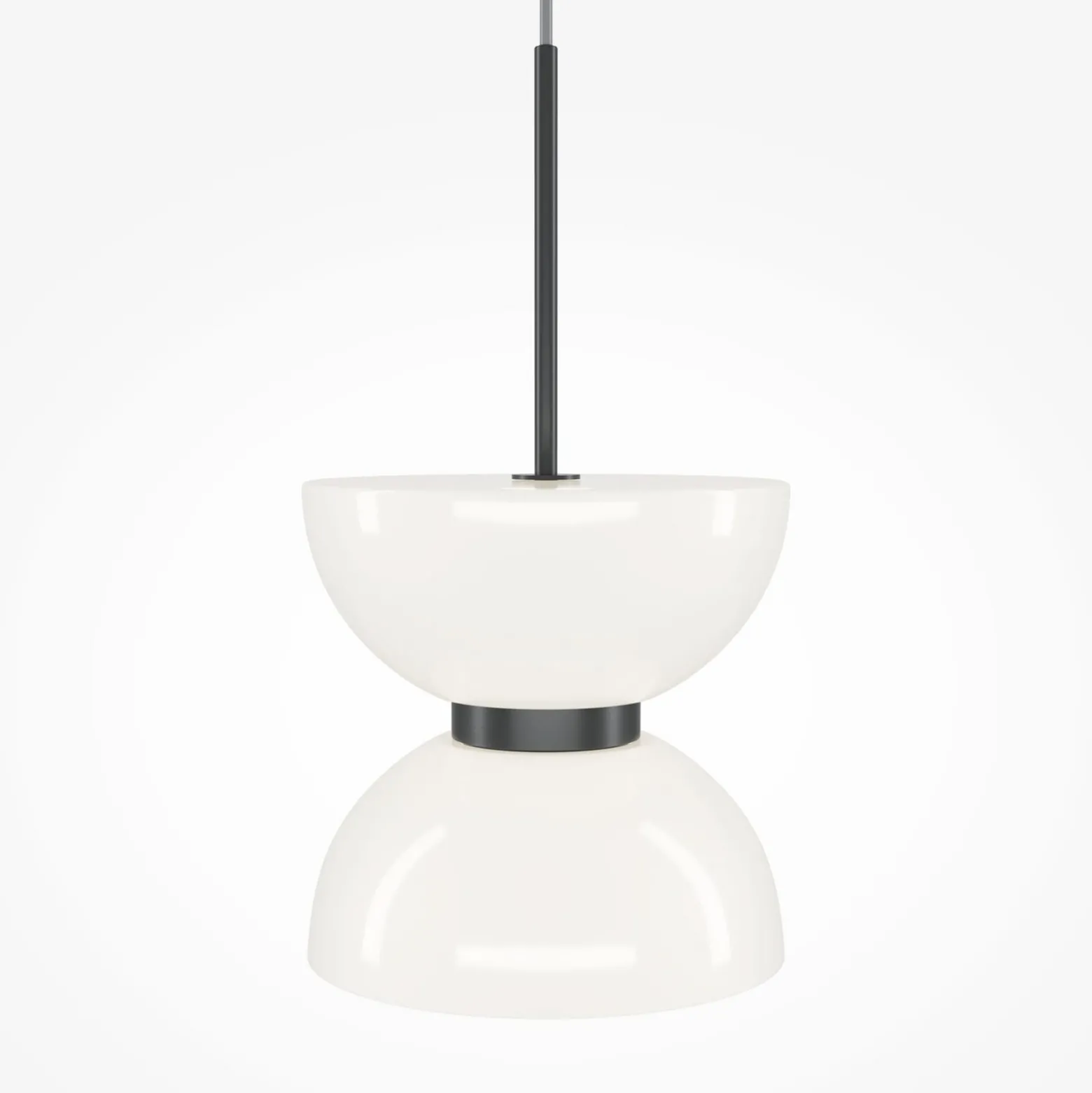 Maytoni LED-Hängeleuchte Kyoto, schwarz/weiß, Ø 22 cm, Glas
