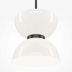 Maytoni LED-Hängeleuchte Kyoto, schwarz/weiß, Ø 22 cm, Glas