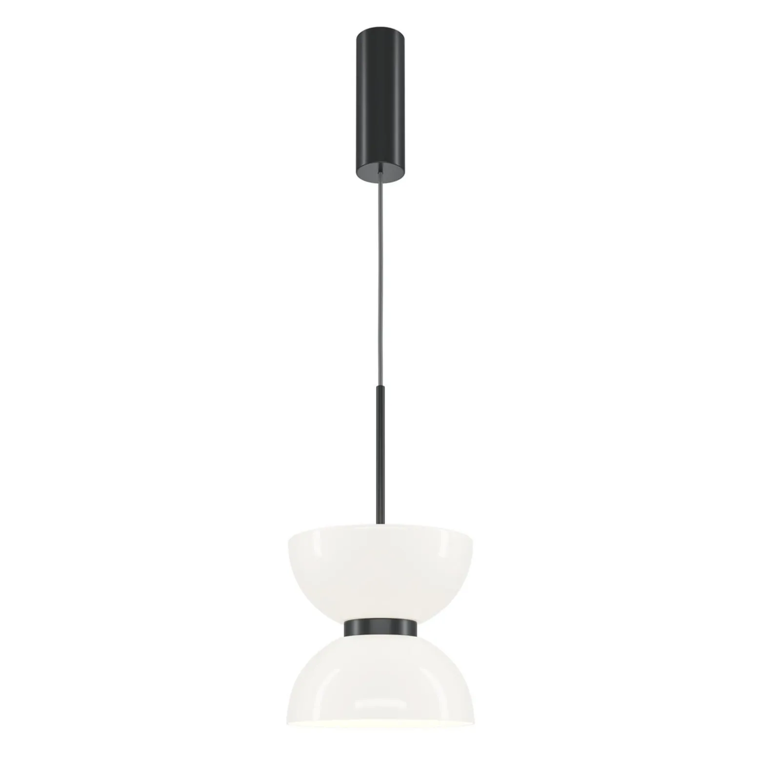 Maytoni LED-Hängeleuchte Kyoto, schwarz/weiß, Ø 22 cm, Glas