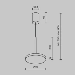 Maytoni LED-Hängeleuchte Plato, messing, Ø 18,5cm, Aluminium