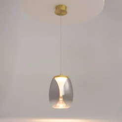 Maytoni LED-Hängeleuchte Splash, rauchgrau, Ø 20 cm, Glas