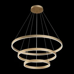 Maytoni Rim LED-Hängelampe, 840, 3 Ringe, messing