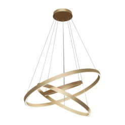 Maytoni Rim LED-Hängelampe, 840, 3 Ringe, messing