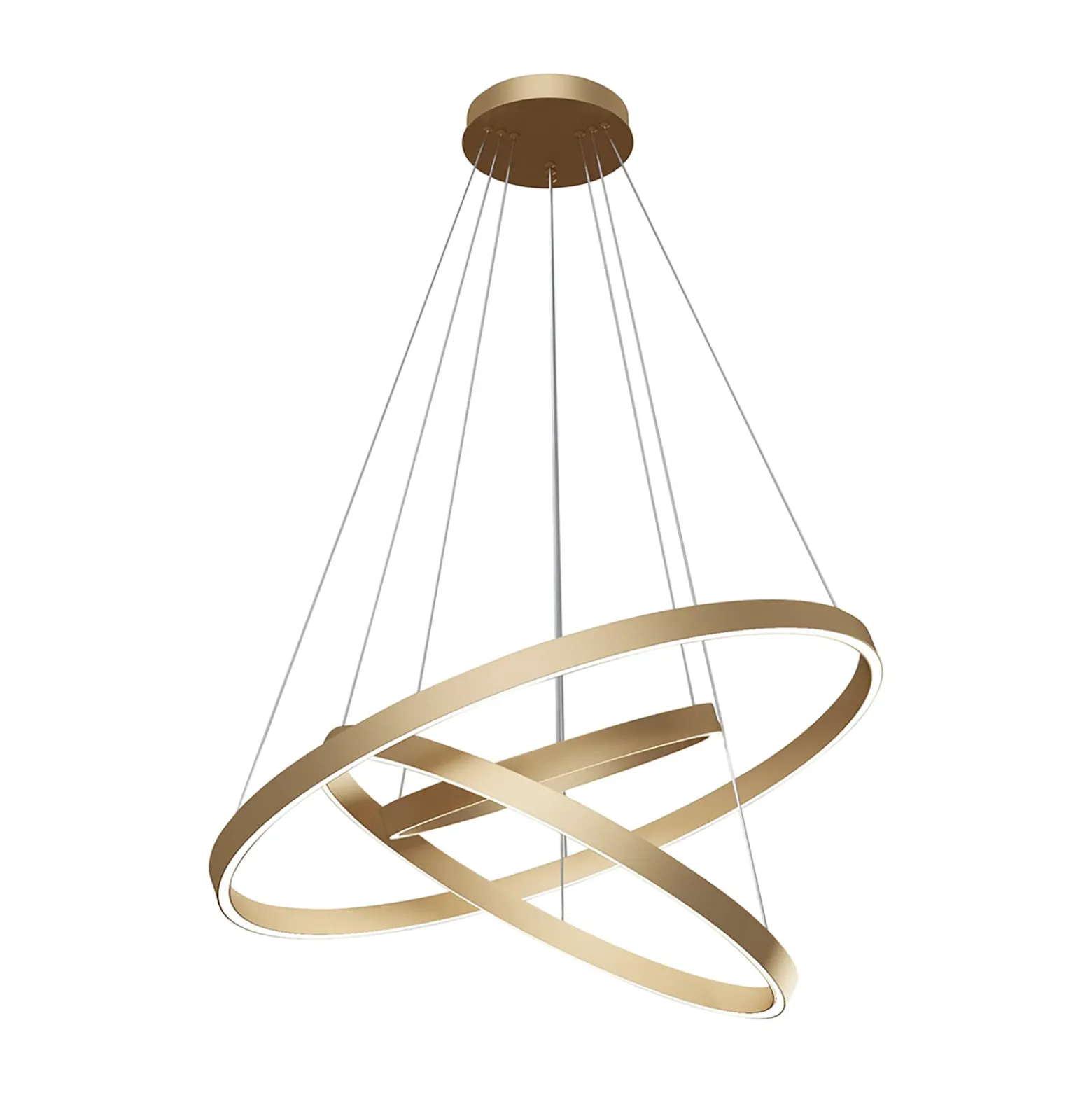 Maytoni Rim LED-Hängelampe, 840, 3 Ringe, messing