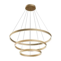 Maytoni Rim LED-Hängelampe, 840, 3 Ringe, messing