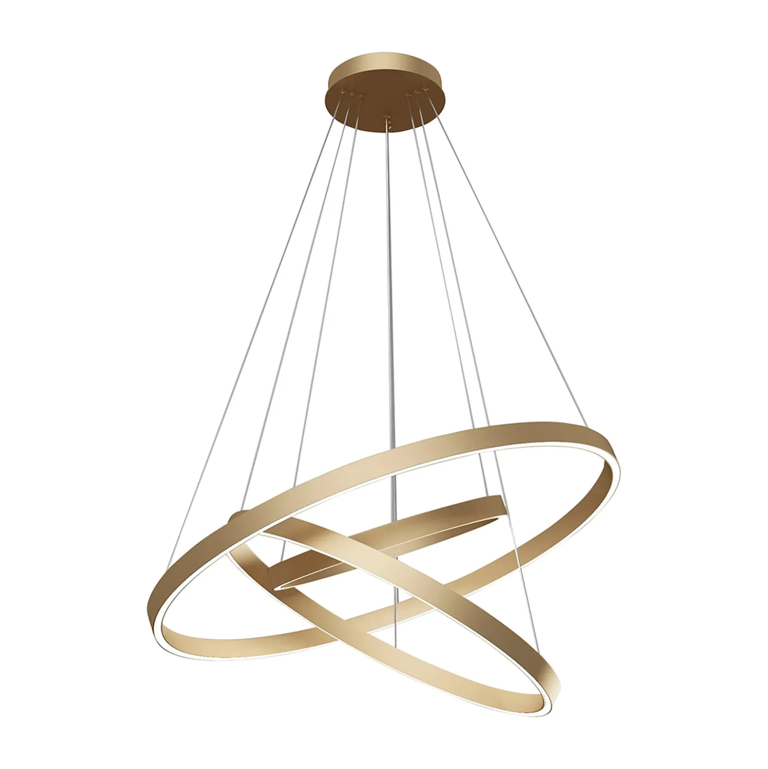 Maytoni Rim LED-Hängelampe, 840, 3 Ringe, messing