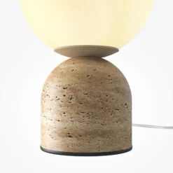 Maytoni Tischleuchte Tavo, beige, Stein/Glas, Höhe 25 cm