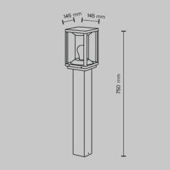 Maytoni Wegeleuchte Cell, graphit, Alu, Höhe 75 cm, IP54