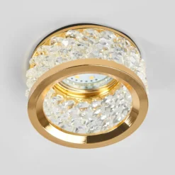 Mit Kristallschmuck -Einbauleuchte Iwen gold