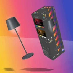 Müller Licht tint LED-Akku-Tischleuchte Dalia, Alu anthrazit