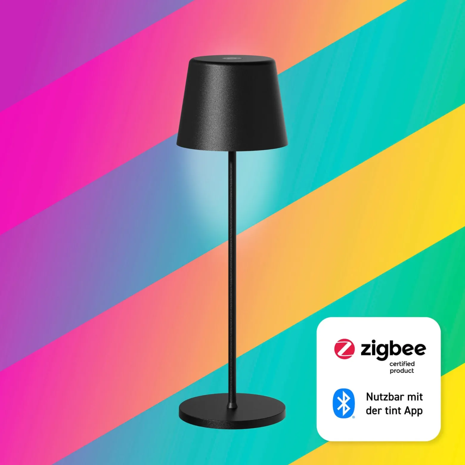 Müller Licht tint LED-Akku-Tischleuchte Dalia, Alu, schwarz