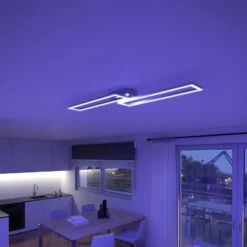 Müller Licht tint LED-Deckenleuchte Ciso, RGB, CCT, silber