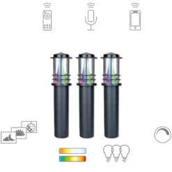 Müller Licht tint Petunia LED-Wegeleuchte 3er Set
