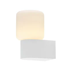 Molto Luce Außenwandlampe Lanu Flat, weiß, Alu/Glas