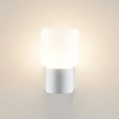 Molto Luce Außenwandlampe Lanu Flat, weiß, Alu/Glas