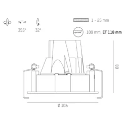Molto Luce Dark Night R Einbau 2700K weiß/silber
