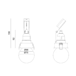 Molto Luce Einbaulampe Willi 68R, weiß, Aluminium, E27