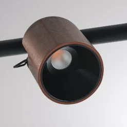 Molto Luce Hängelampe Nuun PD, schwarz/kaffeebraun, 4-flg.