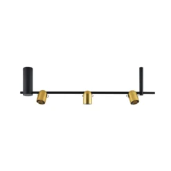 Molto Luce Hängelampe Nuun SD, schwarz/goldfarben, 3-flg.