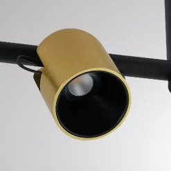 Molto Luce Hängelampe Nuun SD, schwarz/goldfarben, 3-flg.