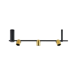 Molto Luce Hängelampe Nuun SD, schwarz/goldfarben, 3-flg.