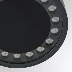 Molto Luce LED-Außen-Deckenlampe Nona, Ø 18,2 cm, anthrazit