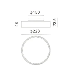 Molto Luce LED-Außen-Deckenlampe Nona, Ø 22,8 cm, anthrazit