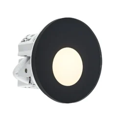 Molto Luce LED-Einbaulampe Wall 68R Glass IP44 RD, schwarz