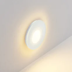 Molto Luce LED-Einbaulampe Wall 68R Glass IP44 RD, weiß. CCT