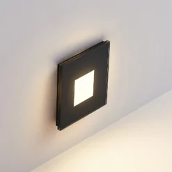 Molto Luce LED-Einbaulampe Wall R68 Glass IP44 SQ, schwarz