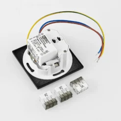 Molto Luce LED-Einbaulampe Wall 68R IP44 SQ, schwarz, CCT