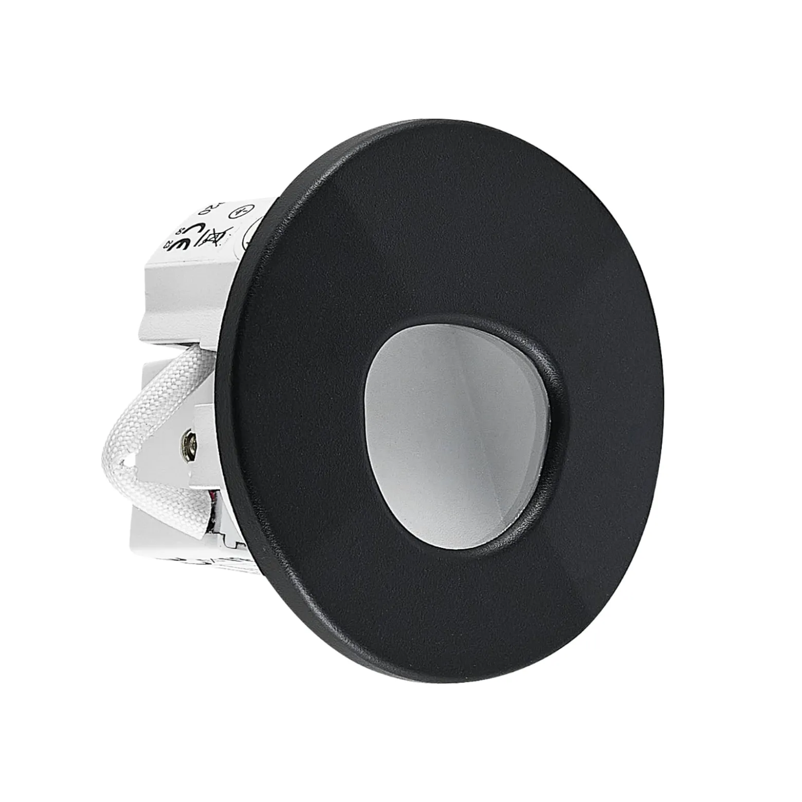 Molto Luce LED-Einbaulampe Wall 68R Sina IP44 RD, schwarz