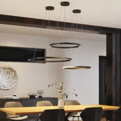 Molto Luce LED-Hängelampe Perfora, schwarz, Ø 90 cm, Alu