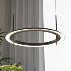 Molto Luce LED-Hängelampe Vuto PD, schwarz, Ø 60 cm, Alu