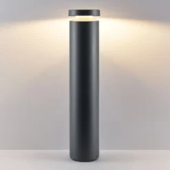 Molto Luce LED-Sockellampe Mona, Ø 18 cm, Alu, Höhe 85 cm