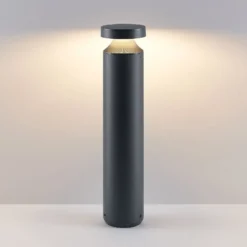 Molto Luce LED-Sockellampe Mona, Ø 10 cm, Alu, Höhe 45 cm
