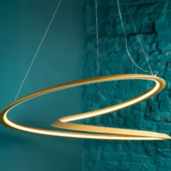Nemo Kepler Hängelampe 2.700K Down Ø84cm gold