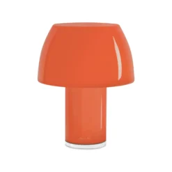 Nemo LED-Akku-Tischleuchte Lorosae, orange, Glas, IP54, USB