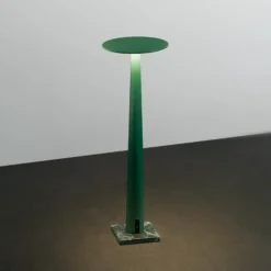 Nemo LED-Akku-Tischleuchte Portofino, smaragdgrün, Marmor