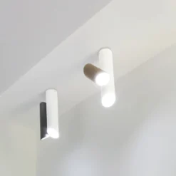 Nemo Tubes LED-Deckenleuchte zweiflammig weiß/grau