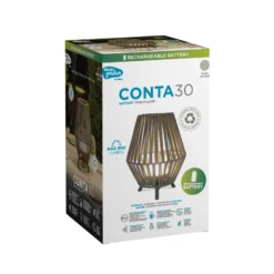 Newgarden Conta LED-Akku-Tischlampe taupe 32cm
