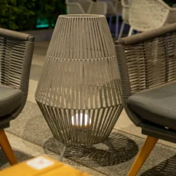 Newgarden Conta LED-Akku-Tischlampe taupe 72cm