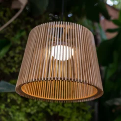 Newgarden Okinawa LED-Akku-Außenpendellampe Bambus
