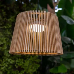 Newgarden Okinawa LED-Akku-Außenpendellampe Bambus