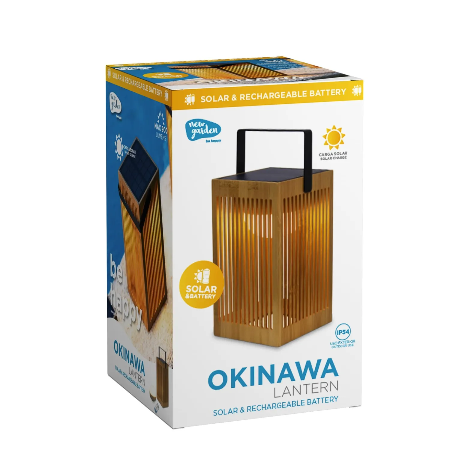 Newgarden Okinawa LED-Solar-Tischlampe aus Bambus