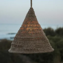 Newgarden Pendelleuchte Maro, natur, Seegras, Ø 30 cm, IP44