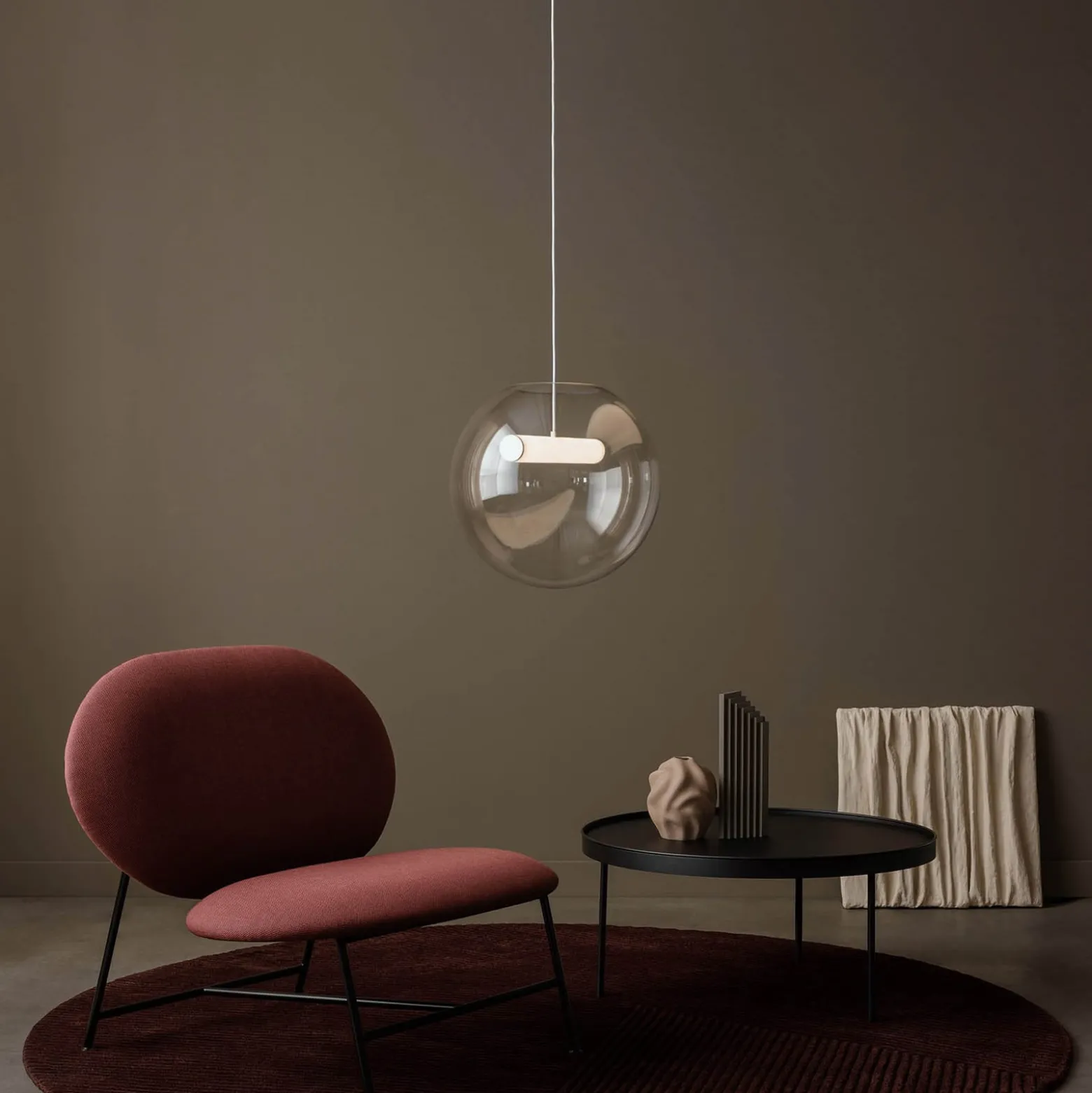Northern Reveal LED-Hängeleuchte Rauchglas Ø 45 cm