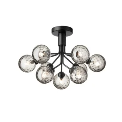 Nuura Deckenleuchte Apiales 9, Ø 60 cm, schwarz/rauchgrau