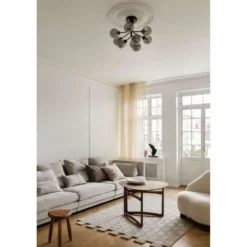 Nuura Deckenleuchte Apiales 9, Ø 60 cm, schwarz/rauchgrau